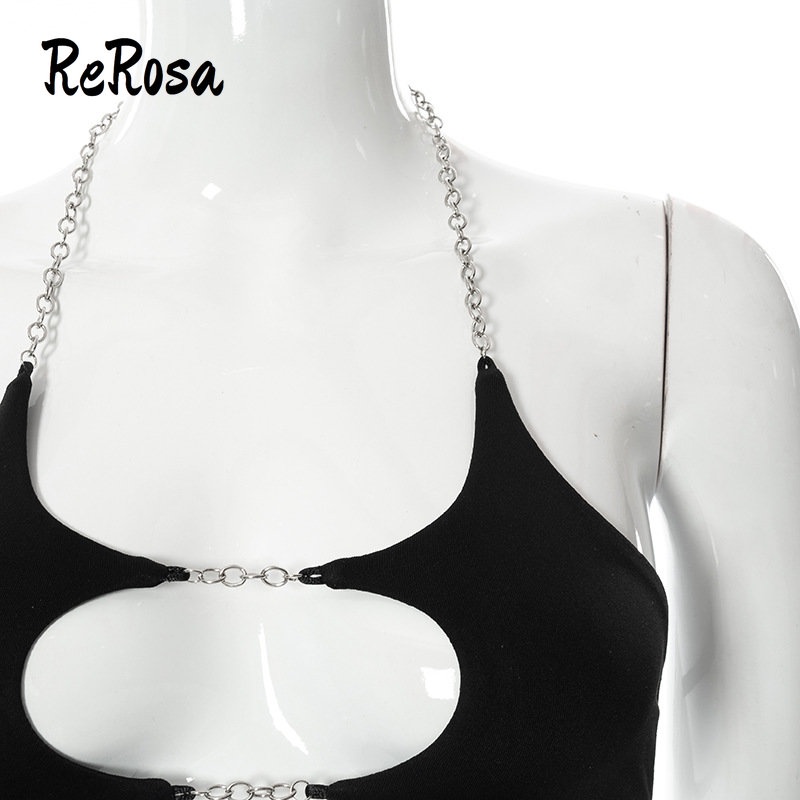 Rerosa Áo Hai Dây Màu Trơn Hở Lưng Thời Trang 2023 Cho Nữ