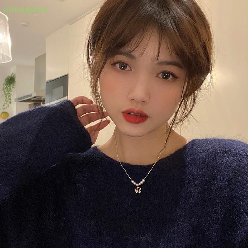 Vòng cổ Hạt Ngọc Trai Giả Chữ Hạt Fu Thời Trang Cho Nữ