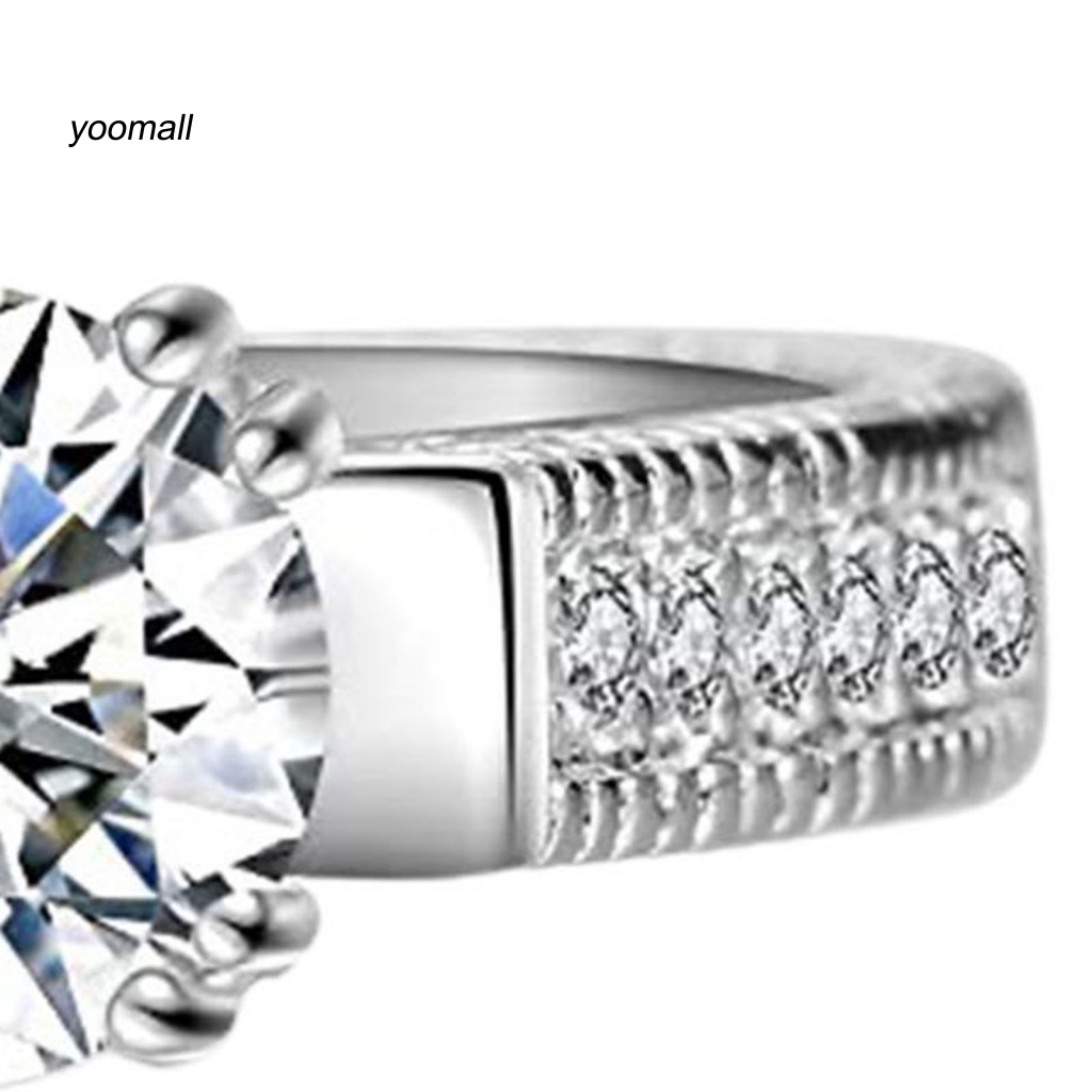 Set 2 Nhẫn Cặp Đính Đá Zircon Lấp Lánh Dễ Phối Đồ Thời Trang