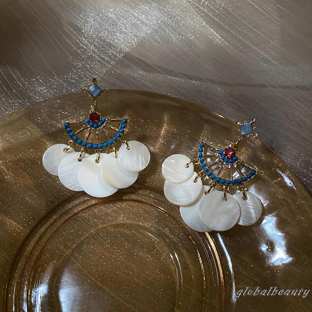 Bông Tai Dáng Dài Hình Tròn Phong Cách Vintage Thanh Lịch Cho Nữ