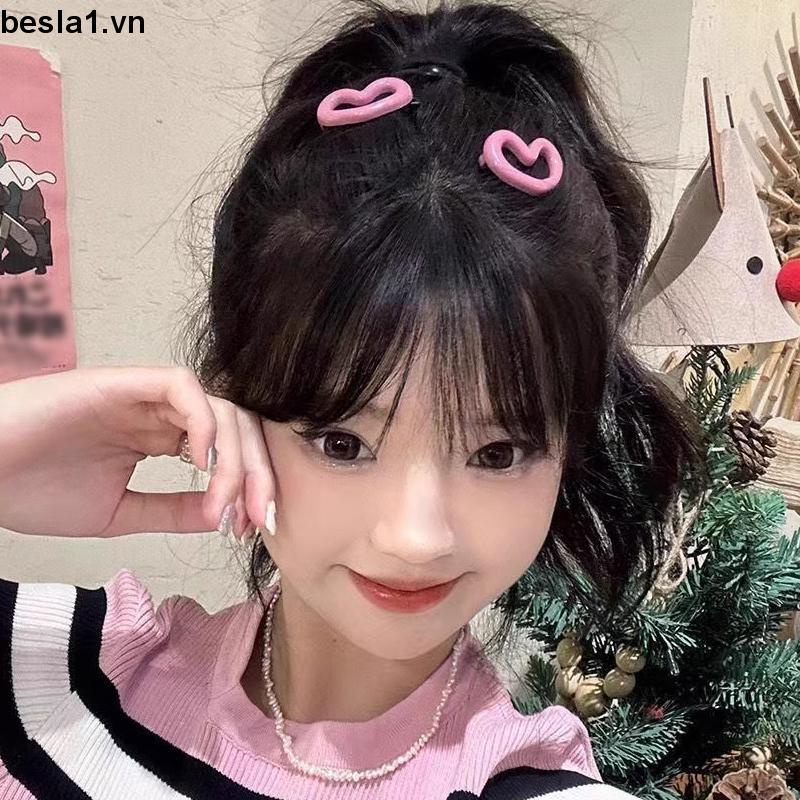 Kẹp Tóc Hình Trái Tim Màu Hồng Ngọt Ngào Dễ Thương besla1.vn