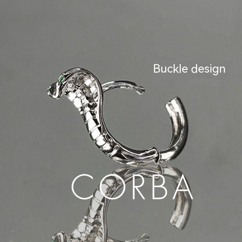 Bông Tai Mạ Bạc 925 Hình Rắn Phong Cách Hip Hop Âu Mỹ Thời Trang Cho Nam Và Nữ