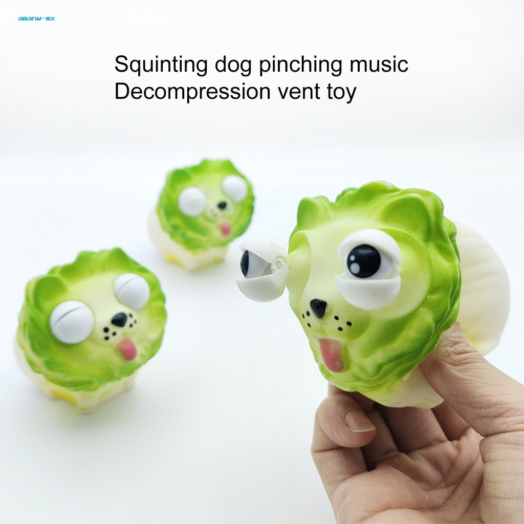 Đồ Chơi Nắn Bóp Hình Chú Chó Mắt Xanh Lá Vui Nhộn Mềm Mại Giảm Căng Thẳng Hoàn Hảo Cho Người Lớn Và Trẻ Em