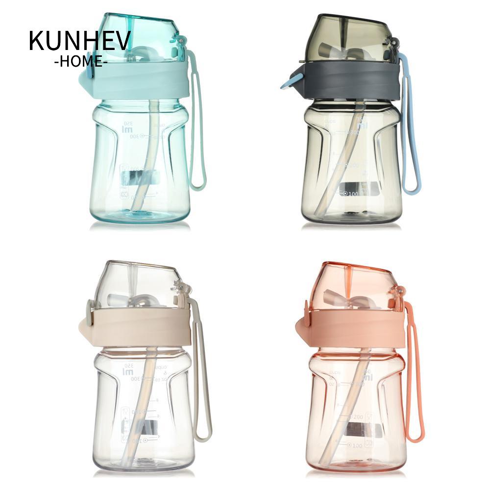 KUNHEV Bình Nước Thể Thao 400ML Có Ống Hút Chống Vỡ Tiện Dụng Cho Bé