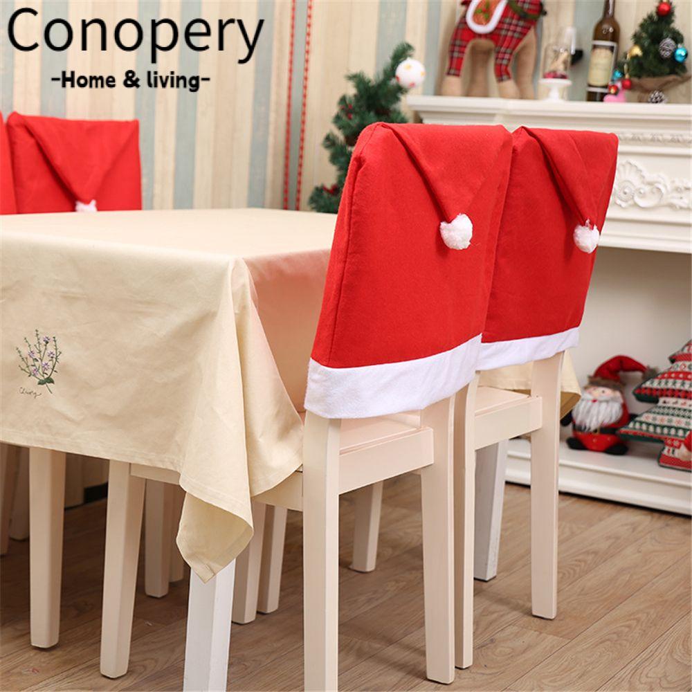 CONOPERY Bộ 2 / 4 / 6 Vỏ Bọc Ghế Họa Tiết Giáng Sinh Độc Đáo Trang Trí Nhà Cửa
