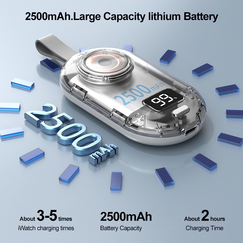 Pin Sạc Dự Phòng 2 Trong 1 2500mah Cho Apple Watch iWATCH 8 / 7 / 6
