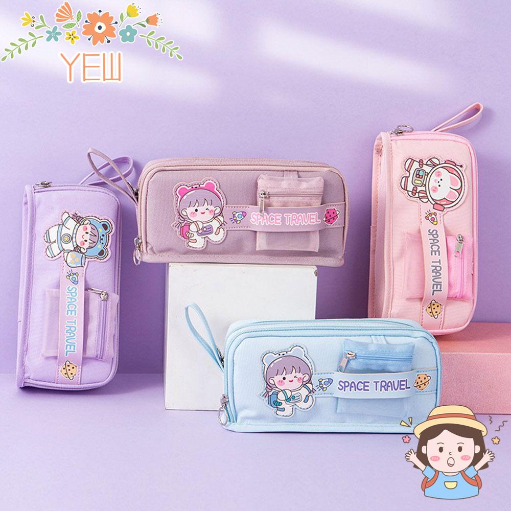 YEW Túi Đựng Bút Bằng Vải Canvas Thiết Kế Dễ Thương Tiện Dụng