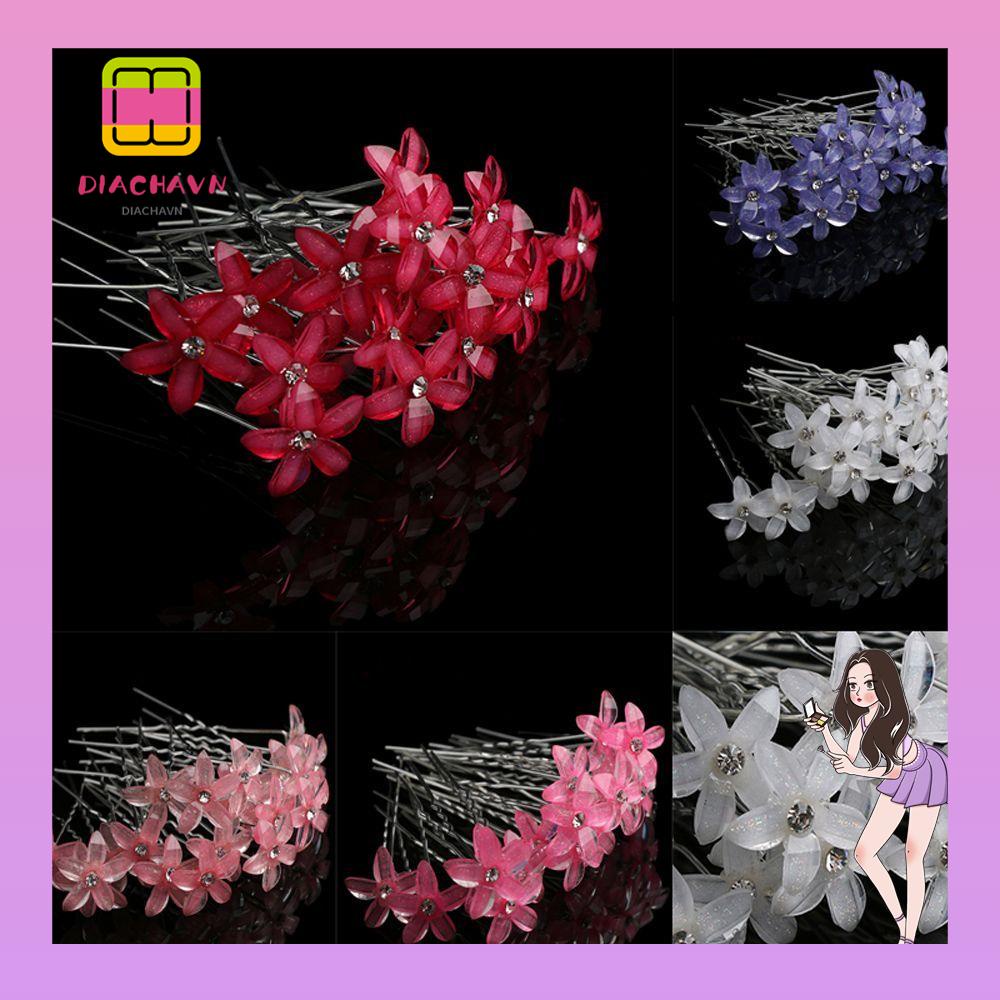 DIACHAVN Set 20 Phụ Kiện Cài Tóc Cô Dâu Hình Hoa Mới|Kẹp TóC KiểU DáNg Dễ Thương Cho Nữ