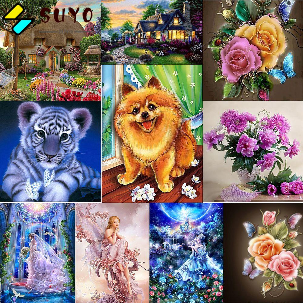 SUYO Bộ Tranh Đính Đá 5D Họa Tiết Động Vật Độc Đáo Chất Lượng Cao