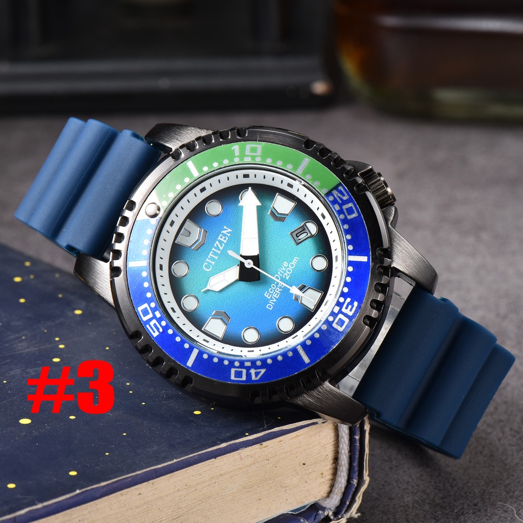 Đồng Hồ Quartz Nam Hiển Thị Ngày Dây Cao Su Silicone