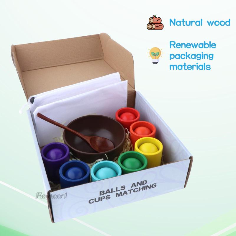 [Fenteer1] Đồ Chơi Cốc Và Thìa Đồ Chơi Giáo Dục Theo Phương Pháp Montessori Cho Trẻ Mẫu Giáo