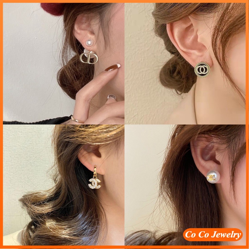 Bông Tai Mạ Bạc 925 Hình Cỏ Bốn Lá Đính Đá Zircon Phong Cách Retro Hàn Quốc