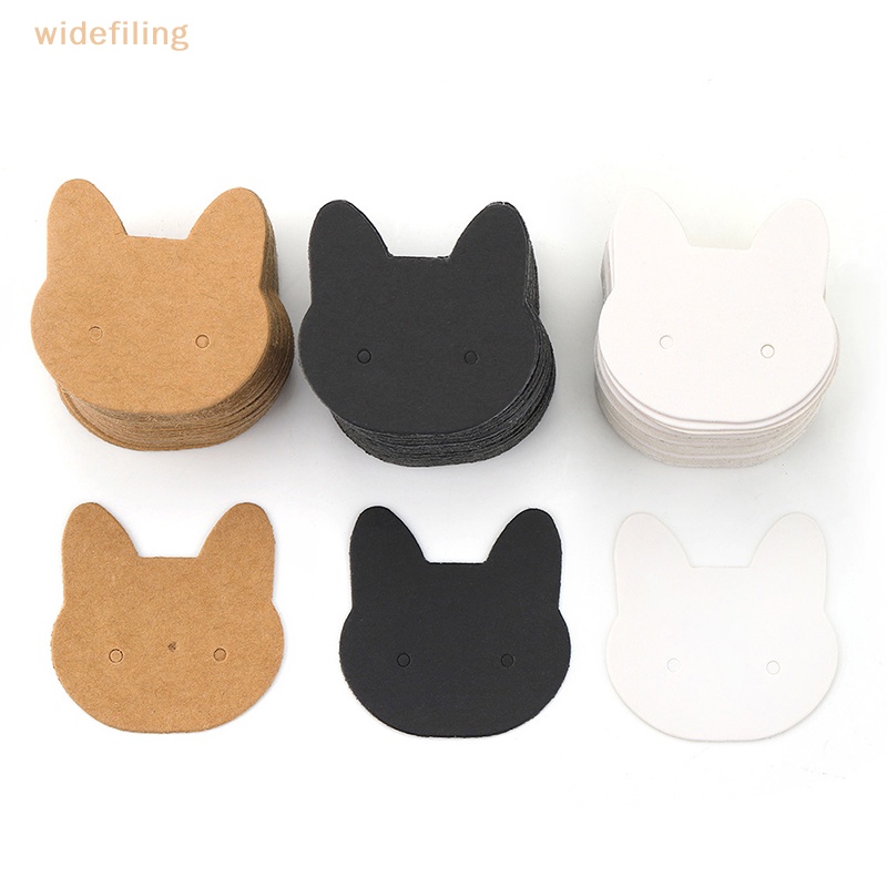 Set 100 Thẻ Giấy Các Tông Hình Mèo Dùng Để Trưng Bày Bông Tai / Vòng cổ DIY