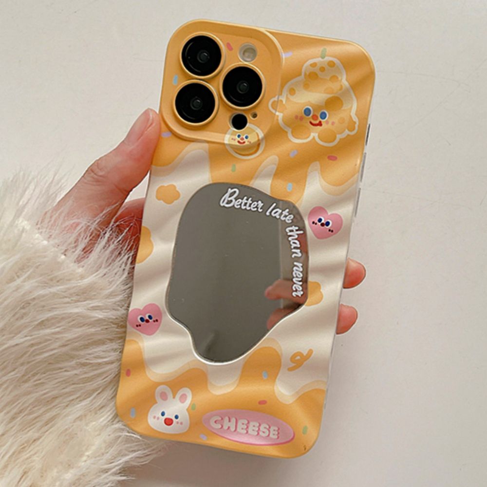 Ốp Điện Thoại TPU Mềm Chống Sốc Tráng Gương In Hình Gấu / Thỏ Dễ Thương Cho IPhone 11 12 13 14 Pro Max