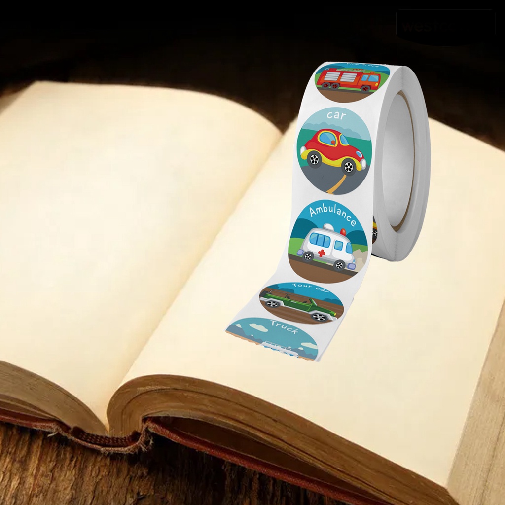 [WSTN] [WSTN]✎Cuộn 500 Miếng Dán Trang Trí In Hình Hoạt Hình Bằng Đồng Tự Dính Có Thể Tháo Gỡ