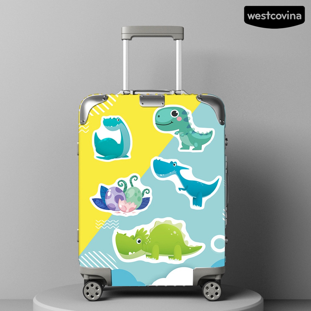 [WSTN]✎Bộ 50 Miếng Dán Trang Trí Hình Khủng Long Hoạt Hình Dễ Thương Bằng PVC Chống Thấm Nước DIY