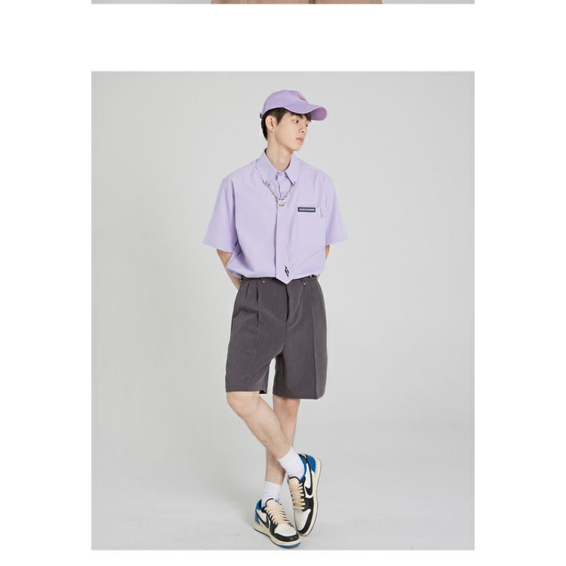 Áo Sơ Mi Ngắn Tay Dáng Rộng Thời Trang Mùa Hè 2023 Giản Dị Dành Cho Nam