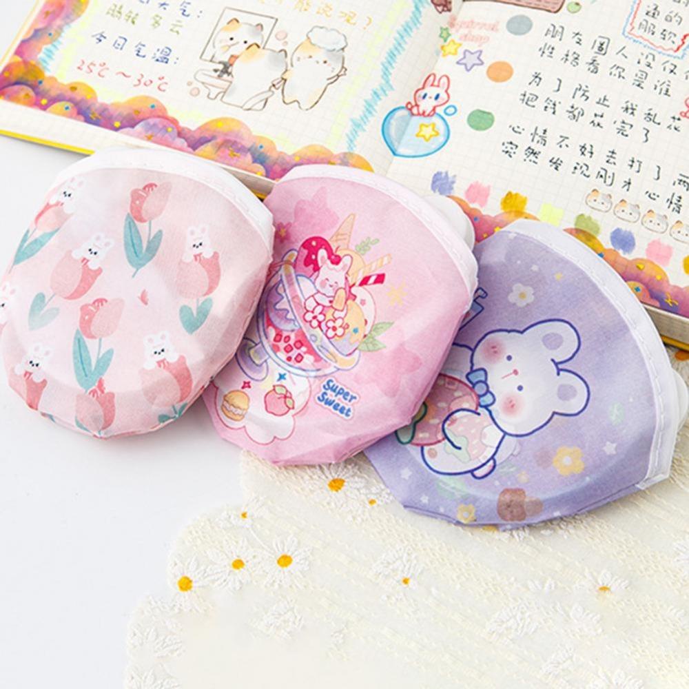Quạt Xếp Cầm Tay Bằng Nhựa Hình Tròn Mùa Hè AARON1