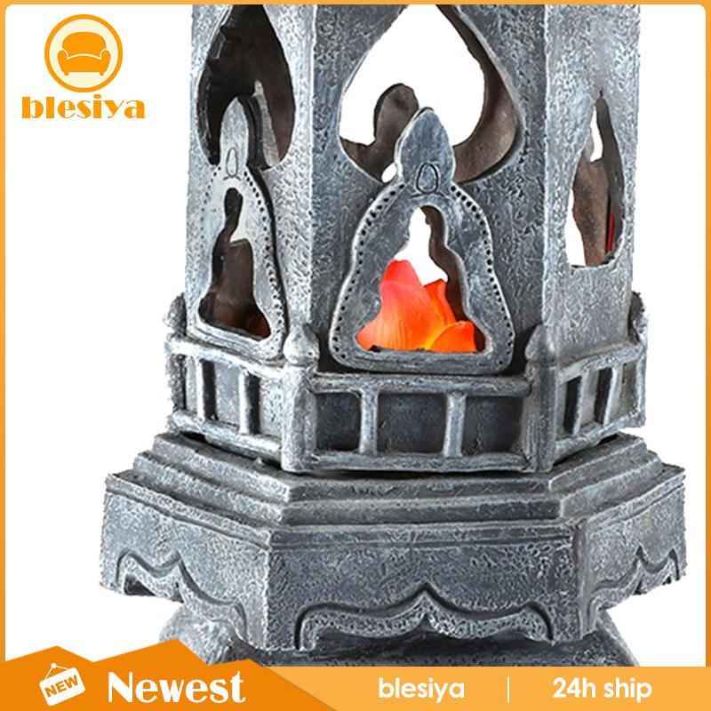 [Blesiya] Bức Tượng Đèn Lồng Năng Lượng Mặt Trời Polyresin Cho Lối Đi Nông Trại