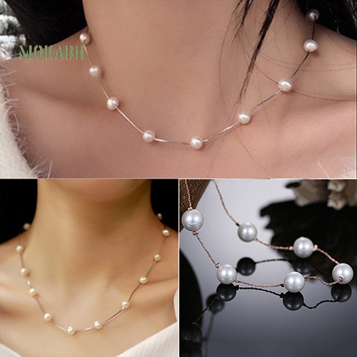 Abh Vòng Cổ Choker Đính Ngọc Trai Nhân Tạo Kiểu Dáng Ngọt Ngào Lãng Mạn