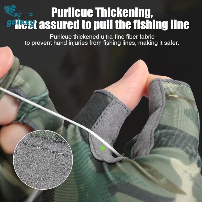 Galaxy 1 Đôi Găng Tay Hở Ngón Chống Nắng Chống Trượt Họa Tiết Rằn Ri Cho Nam