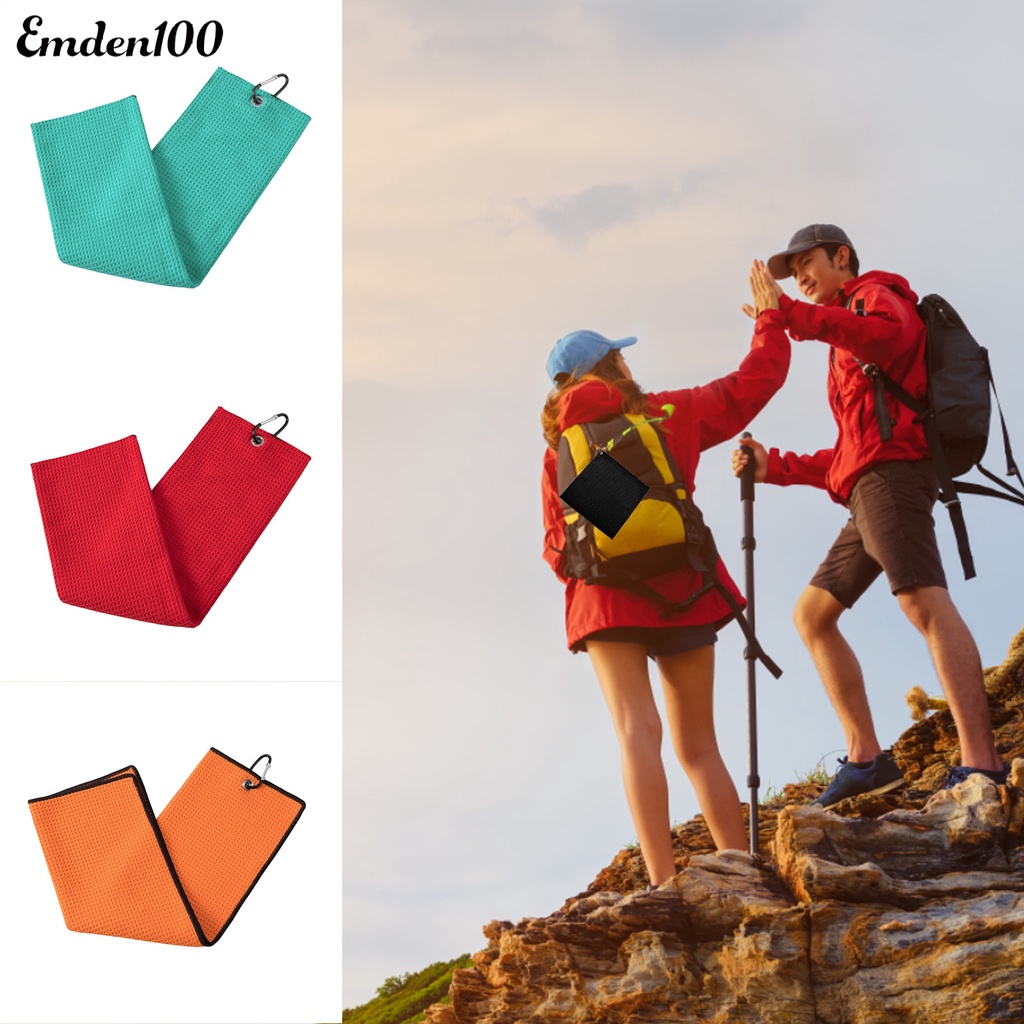 Emden Khăn Lau Mồ Hôi Không Lông Xù Siêu Sạch Sẽ Có Kẹp Làm Sạch Hiệu Quả Nhanh Khô Họa Tiết Waffle Dành Cho Gậy Đánh Golfer