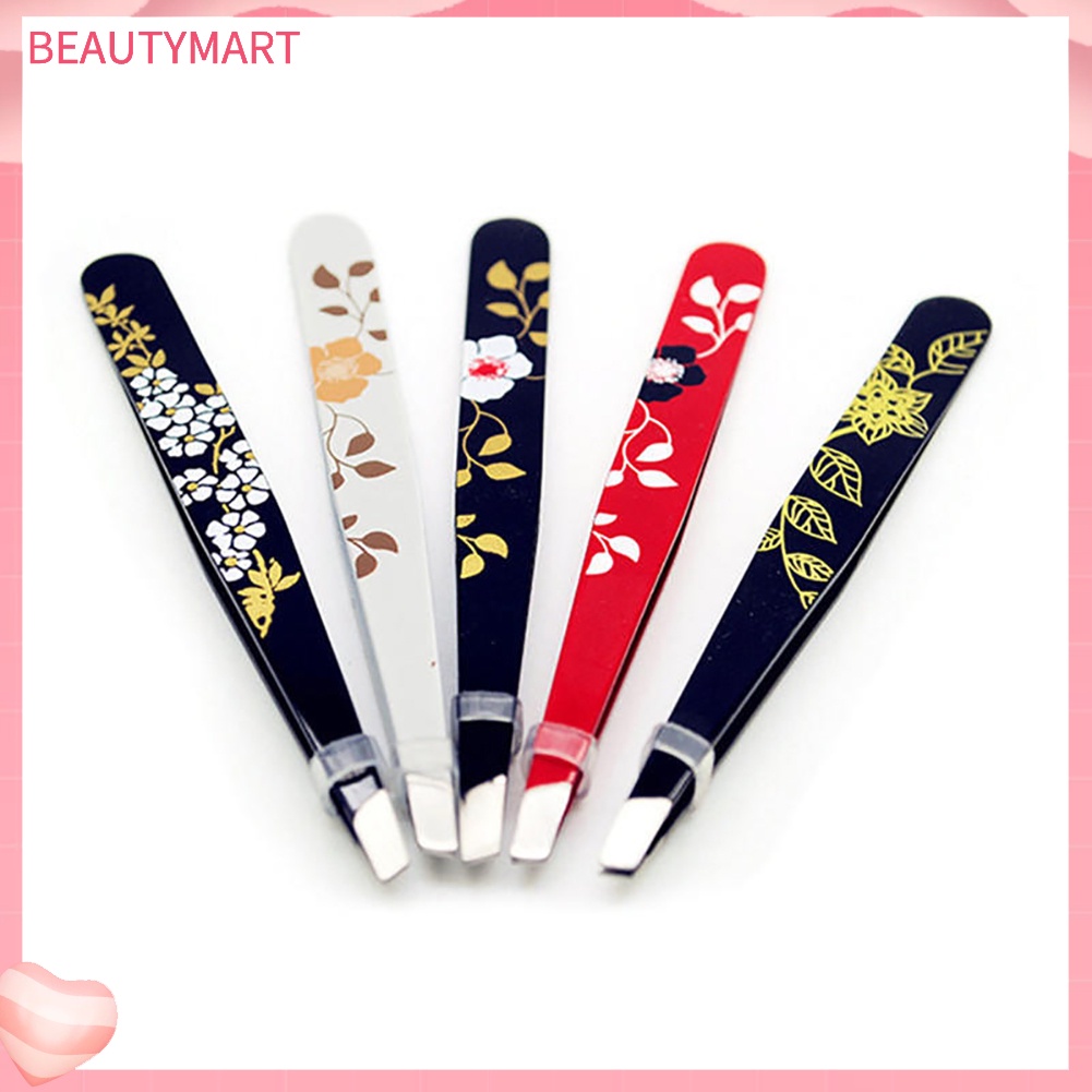 Nhíp Tỉa Lông Mày Bằng Thép Không Gỉ Thiết Kế Họa Tiết Hoa Xinh Xắn