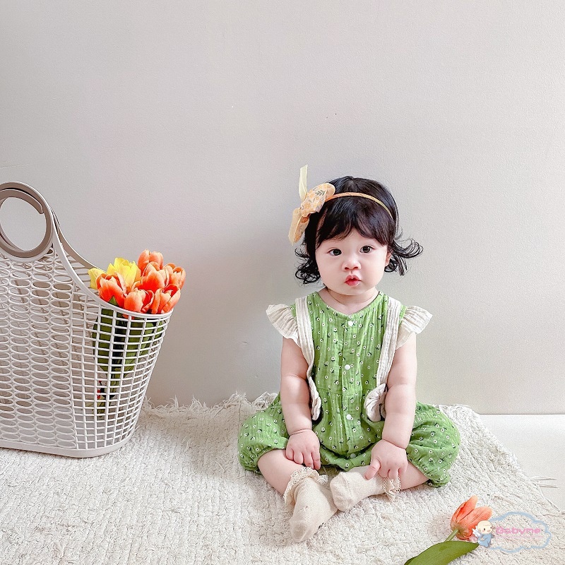 Bộ Áo Liền Quần Bằng Cotton Thoáng Khí Dành Cho Bé Gái