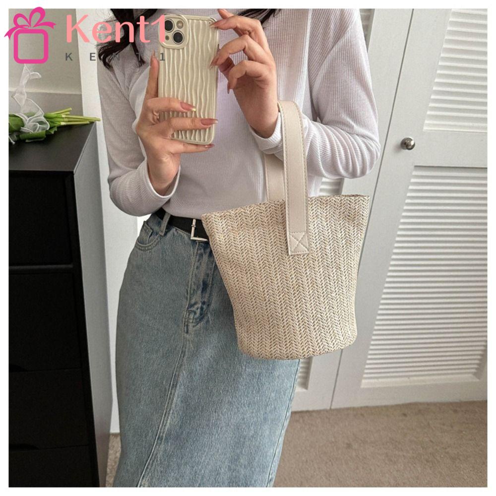 KENT1 Túi Xách Đan Rơm Thiết Kế Mới Cao Cấp Thời Trang