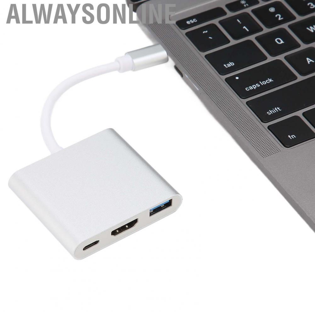 Alwaysonline 3 Port Type C Expansion HUB In 1 USB To PD Fast  + USB3.0