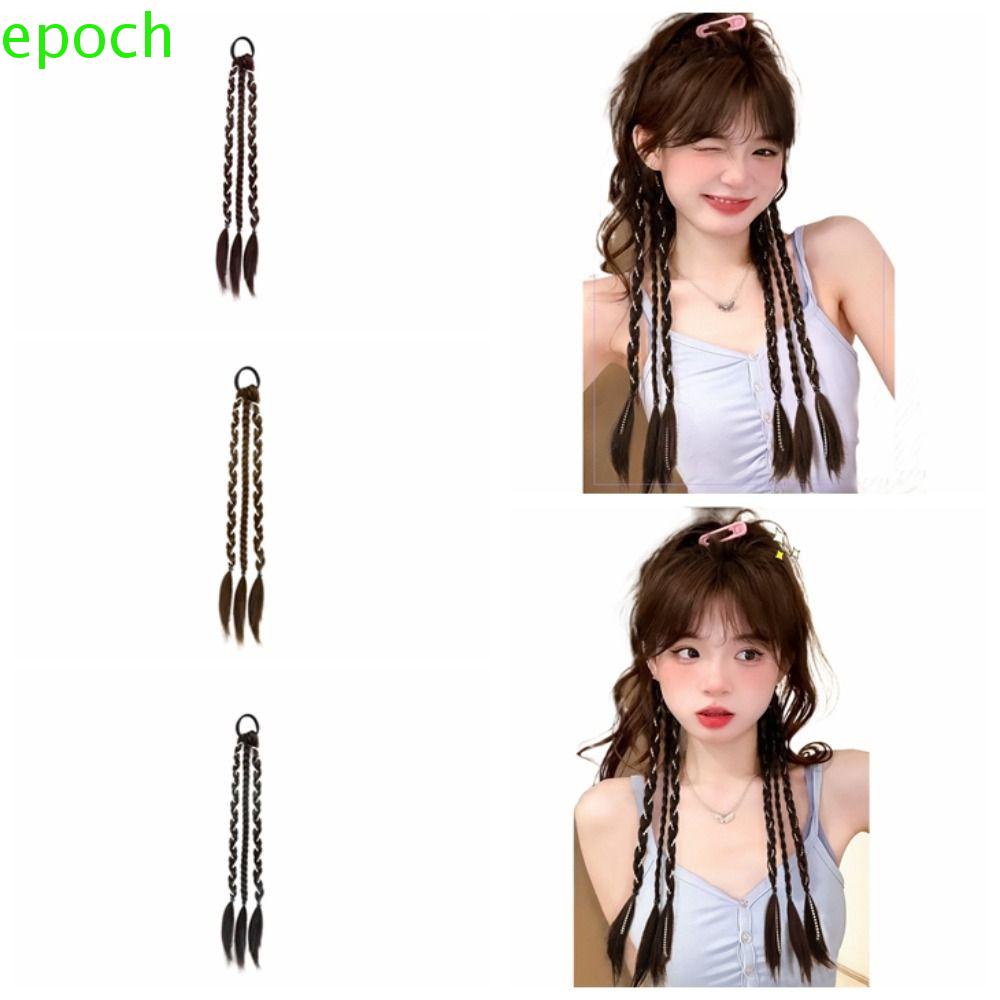 Epoch Bím Tóc Giả Bằng Sợi Tổng Hợp Cách Nhiệt Màu Nâu Đen Dành Cho Nữ