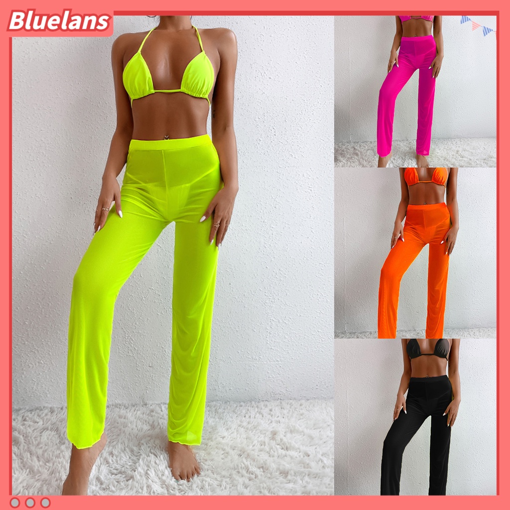 Bộ Đồ Bơi 3 Mảnh Dây Buộc Sau Lưng Màu Trơn Gợi Cảm Cho Nữ