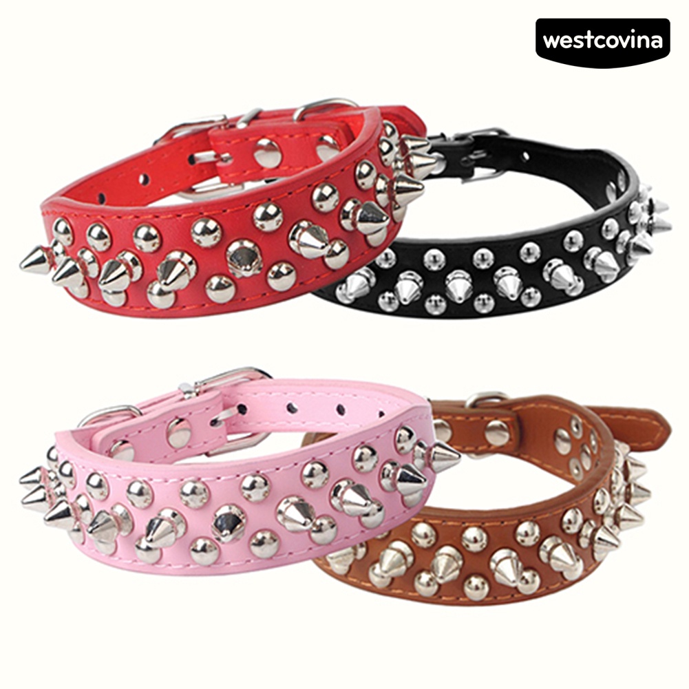 [COD]♞Vòng Cổ Đinh BằNg Da Cho Thú Cưng