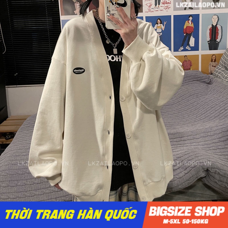 Áo nỉ khoác Bigsize Áo cardigan nữ dáng suông tay dài cổ đứng mùa thu Phong cách Hàn Quốc Thời Trang cá tính xinh đẹp cho người mập béo nữ