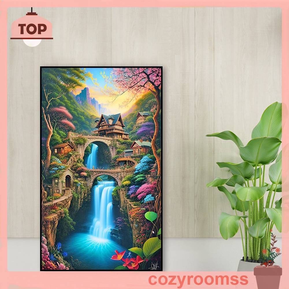 Tranh Đính Đá Kim Cương Toàn Bộ 5D DIY Hình Thác Nước