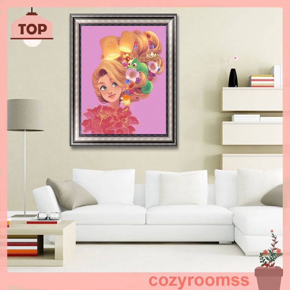 Bộ Tranh Đính Đá 5D Họa Tiết Công Chúa Độc Đáo DIY Dùng Trang Trí Nhà Cửa