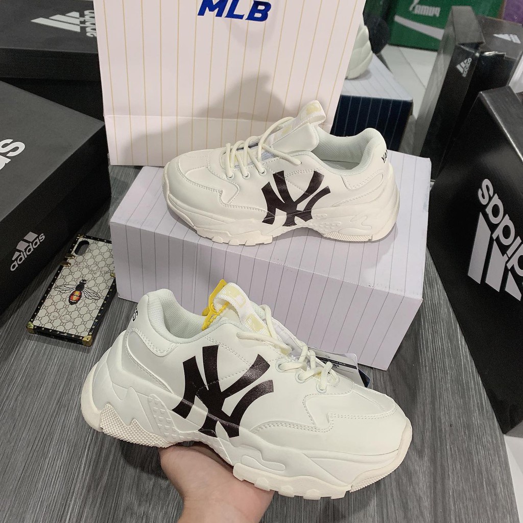 Giày thế thao 𝗠𝗟𝗕 Ny chữ đen full box, Giày sneaker nam nữ logo in 3D mới nhất 2022 cao cấp