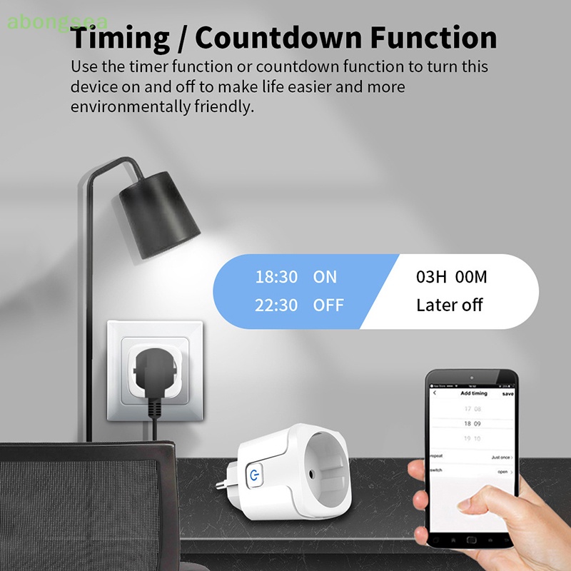 Ổ Cắm Điện Thông Minh EU 16A Điều Khiển Bằng Giọng Nói Tiện Dụng