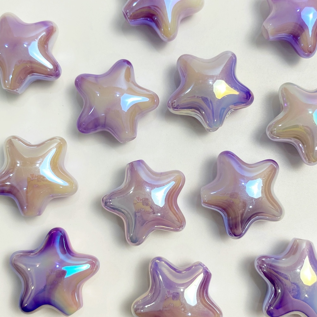 Set 5 Khuyên Tai Ngôi Sao Năm Cánh Dạng Chuỗi Hạt Màu Gradient Dành Cho Điện Thoại Di Động