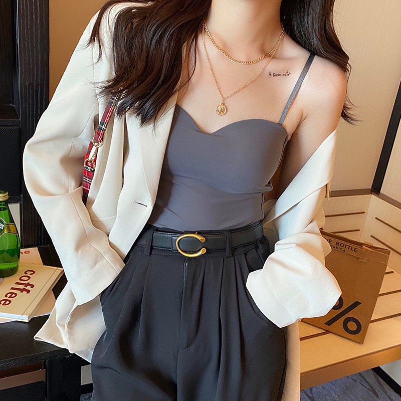 Áo Ngực Lụa Lạnh Không Đường May Thoáng Khí Chống Chói Dây Lưng Đẹp Mắt Thoải Mái Cho Nữ