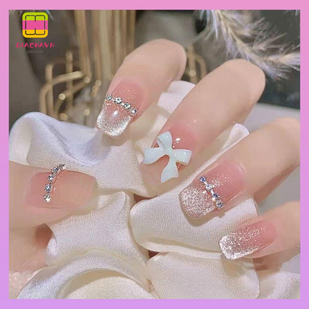 DIACHAVN Bộ Móng Tay Giả Hình Mắt Mèo Độc Đáo