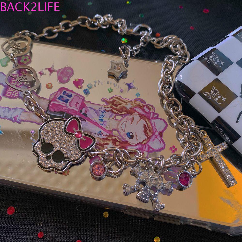 BACK2LIFE Vòng cổ Hình Đầu Lâu Phong Cách Harajuku Thời Trang Cho Nữ Y2K