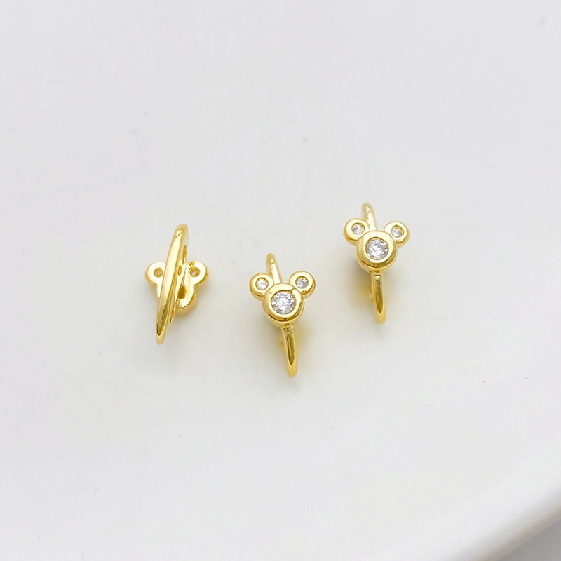 Hạt Đệm Mạ Vàng 14K Nhiều Màu Sắc Đính Hình Hoa Bướm Hai Lỗ Dùng Làm Vòng Tay / Dây Chuyền diy