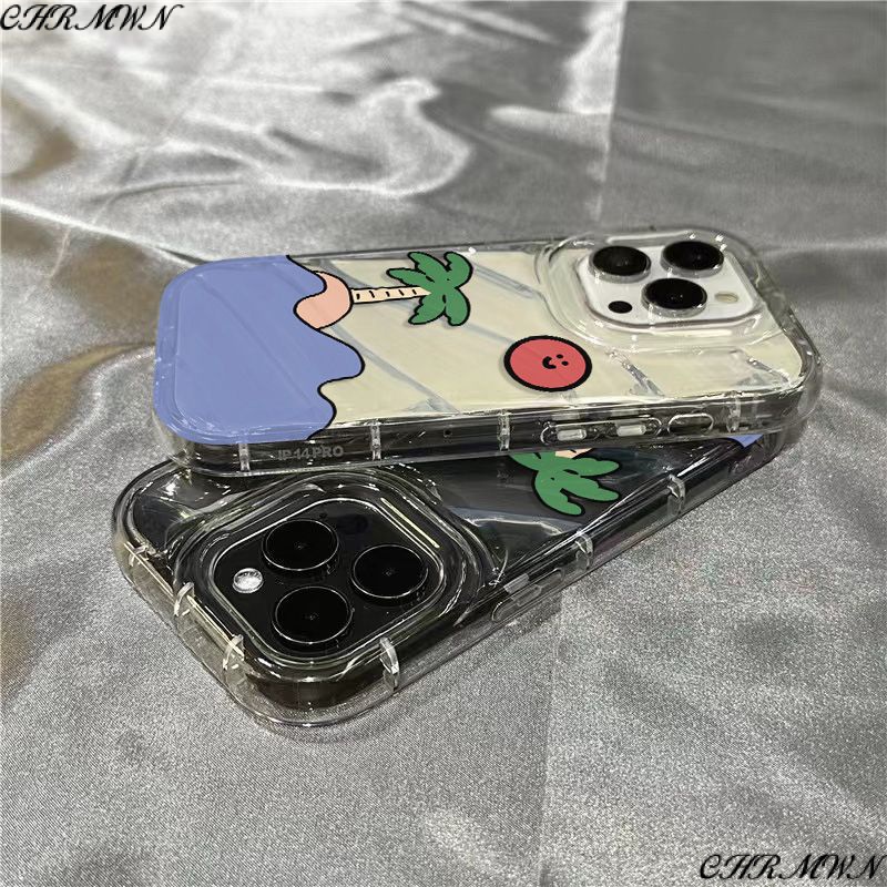 Ốp Điện Thoại Mềm Trong Suốt In Hình Cây Dừa Cho Iphone 14Promax 1312 / 11 7 / 8plus xr / sins AQ6T