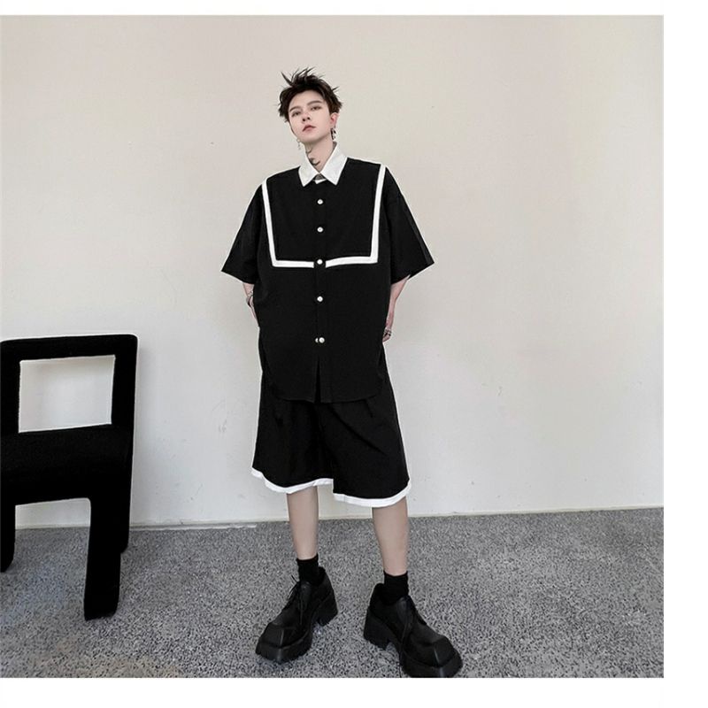 Áo Sơ Mi Tay Ngắn Dáng Rộng Thời Trang Mùa Hè 2023 Sang Trọng Cho Nam