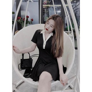 [Hàng Hot] Váy Polo Dáng Xòe Trơn Có Cúc Form Hàn Quốc Năng Động🥰Đầm Polo Phối Cổ Trắng Sang Trọng