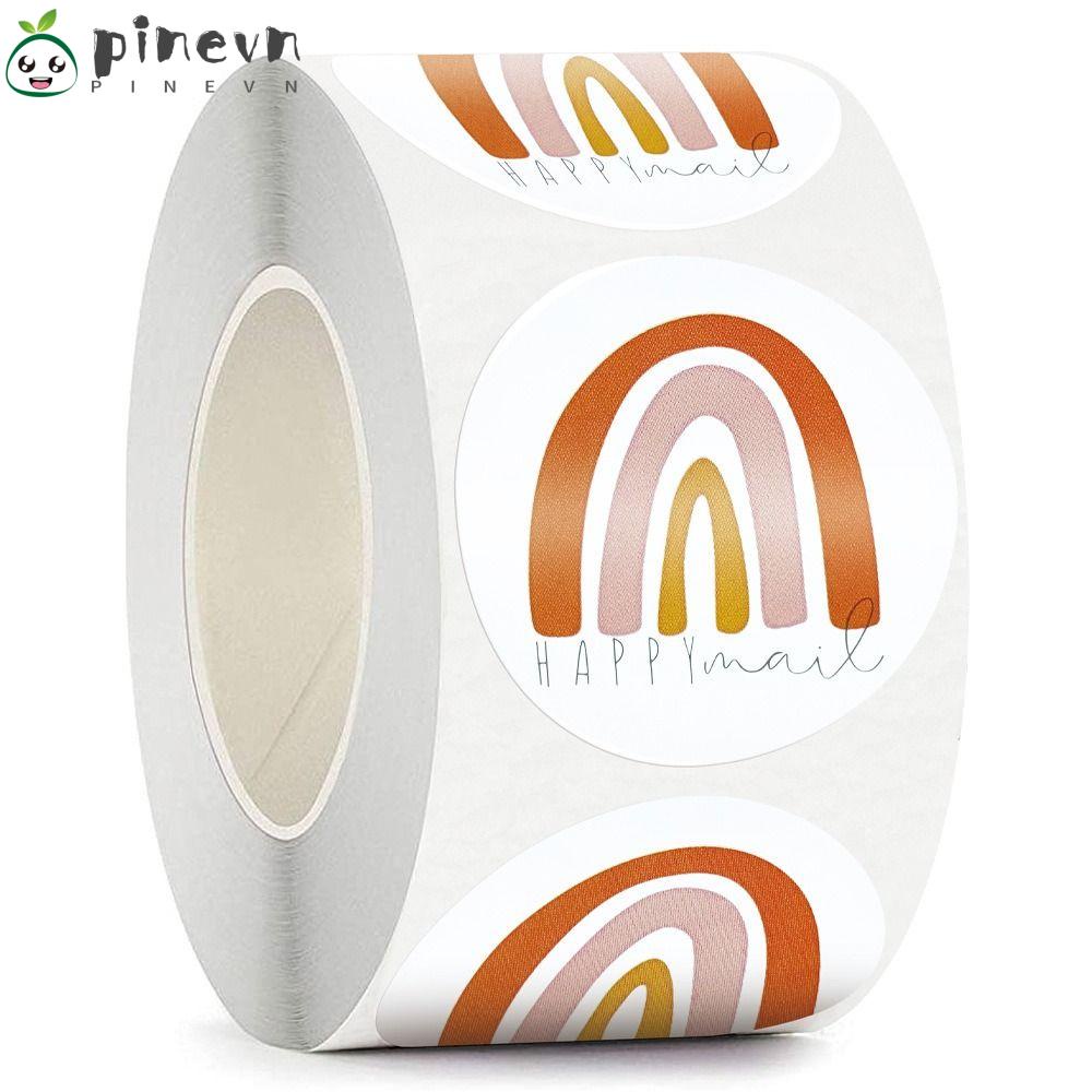 1 Cuộn 500 Miếng Dán Hình Cầu Vồng Phong Cách Boho