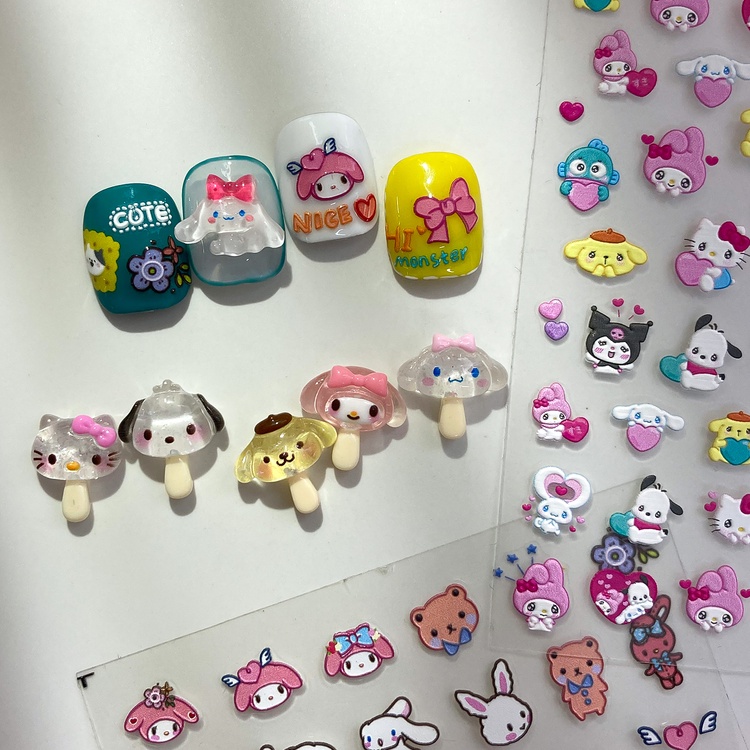 Charm Thú Hoat Hình KEM SANRIO NHŨ Trang Trí Móng Tay Đáng Yêu