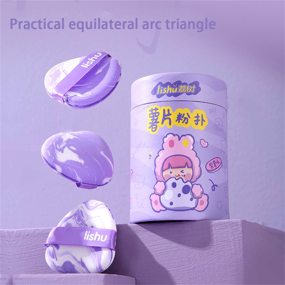Lishu Potato Chips Powder Puff Air Cushion Puff Purple Sweet Potato Flavour Đệm khí Egg Yolk Pie Powder Puff Foundation Mút trang điểm Mút xốp heby1