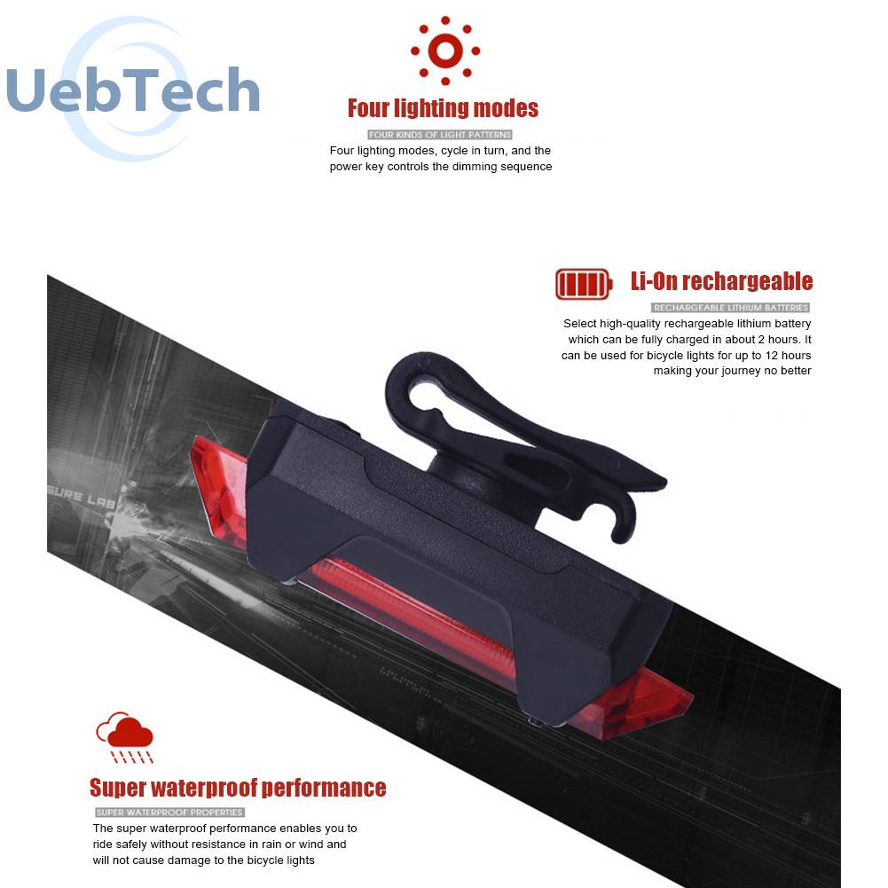Đèn LED Gắn Đuôi Xe Đạp Leo Núi Chống Thấm Nước